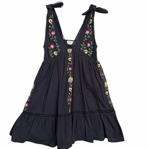 NWOT Urban Outfitters Forever Embroidered Mini Dress
Black